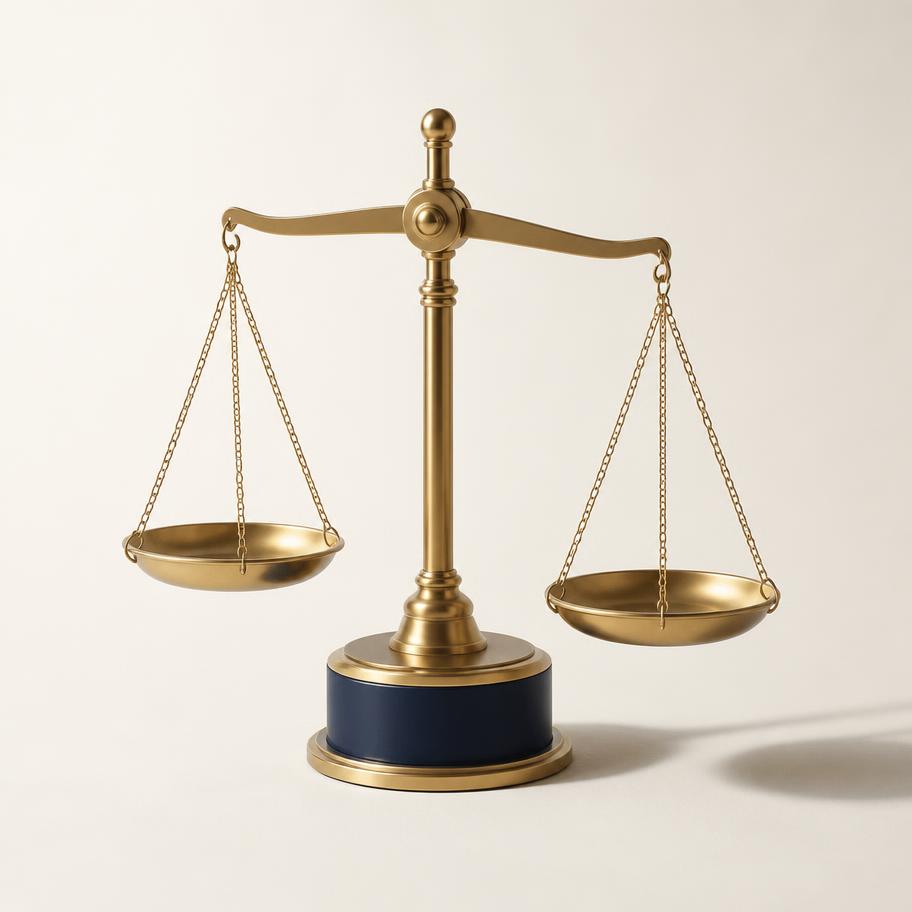 Balanced scales illustration representing independent, buyer first property research.